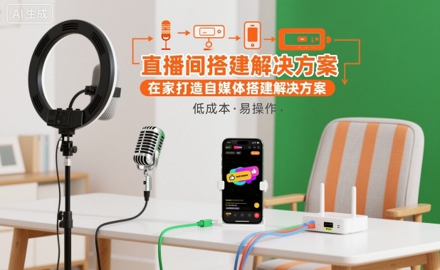 直播间搭建解决方案，在家打造自媒体搭建解决方案-致富学堂