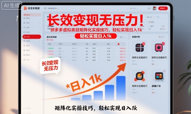 长效变现无压力！拼多多虚拟类目矩阵化实操技巧，轻松实现日入1k【揭秘】-致富学堂