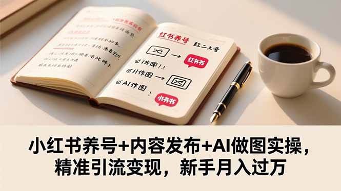（16498期）小红书养号+内容发布+AI做图实操，精准引流变现，新手月入过万-致富学堂