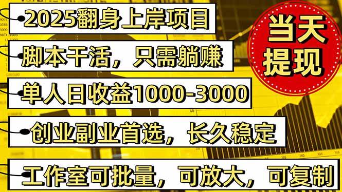 （16501期）2025翻身上岸项目脚本干活，内部客户经理内部开号，单人日收益1000-300…-致富学堂