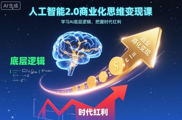 人工智能2.0商业化思维变现课，学习AI底层逻辑，把握时代红利-致富学堂