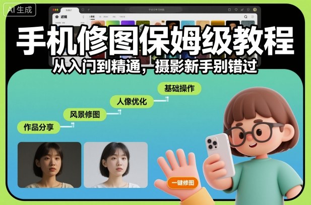 手机修图保姆级教程，从入门到精通，摄影新手别错过-致富学堂