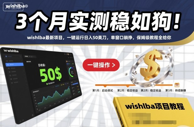 3个月实测稳如狗！wishlba最新项目，一键运行日入50美刀，单窗口躺挣，保姆级教程全给你【揭秘】-致富学堂