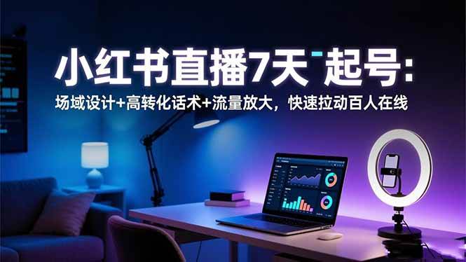 （16537期）小红书直播7天起号：场域设计+高转化话术+流量放大，快速拉动百人在线-致富学堂