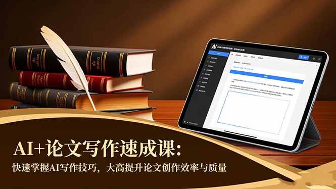 （16568期）AI+论文写作速成课：快速掌握AI写作技巧，大幅提升论文创作效率与质量-致富学堂
