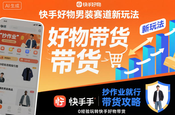 快手好物男装赛道新玩法，抄作业就行，0经验玩转快手好物带货-致富学堂