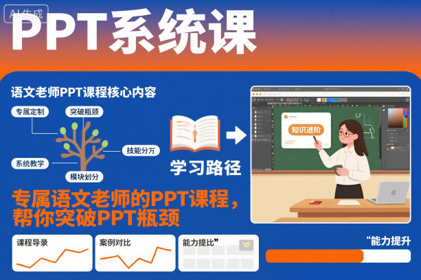 PPT系统课，专属语文老师的PPT课程，帮你突破PPT瓶颈-致富学堂