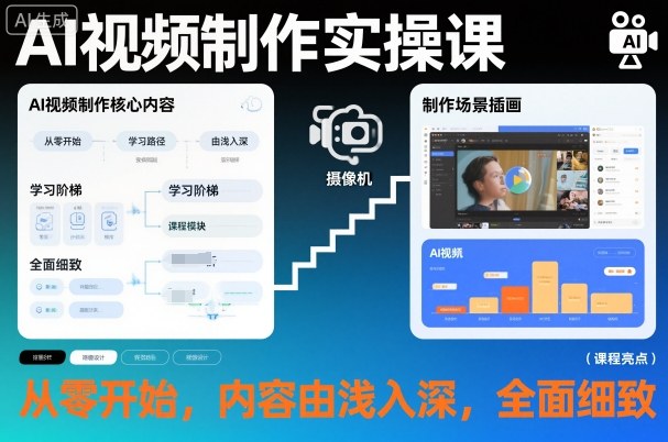 AI视频制作实操课，从零开始，内容由浅入深，全面细致-致富学堂