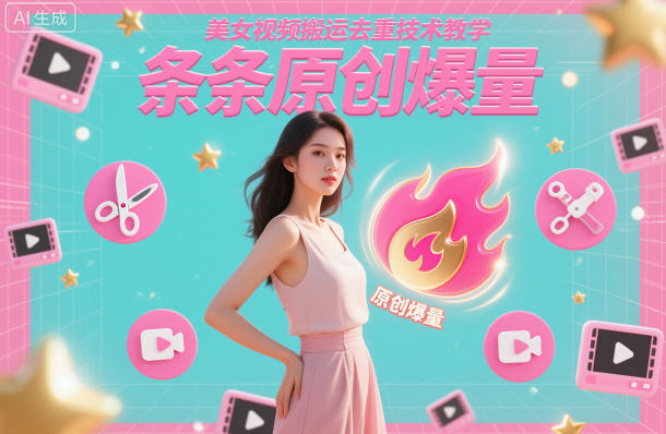 美女视频搬运去重技术教学，条条原创爆量-致富学堂