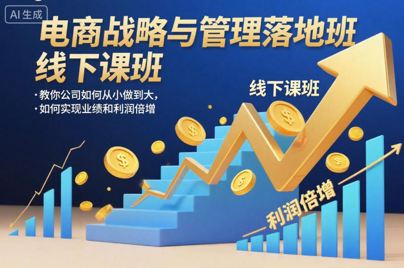 电商战略与管理落地班线下课，教你公司如何从小做到大，如何实现业绩和利润倍增【录音】-致富学堂