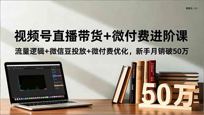 （16684期）视频号直播带货+微付费进阶课：流量逻辑+微信豆投放+微付费优化，新手月销破50万-致富学堂