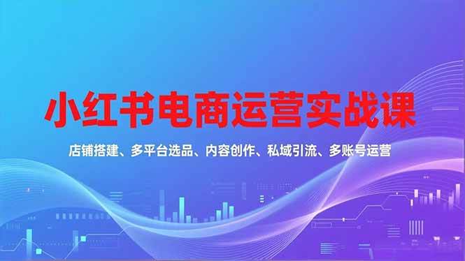（16695期）小红书电商运营实战课，店铺搭建、多平台选品、内容创作、私域引流、多账号运营等玩法-致富学堂
