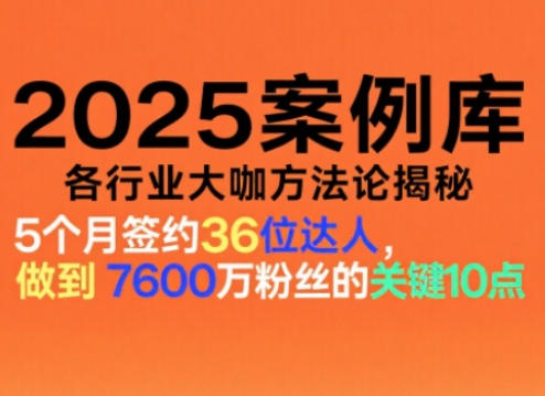2025案例库，收录各行业大咖的方法论，各行业大咖方法论揭秘-致富学堂