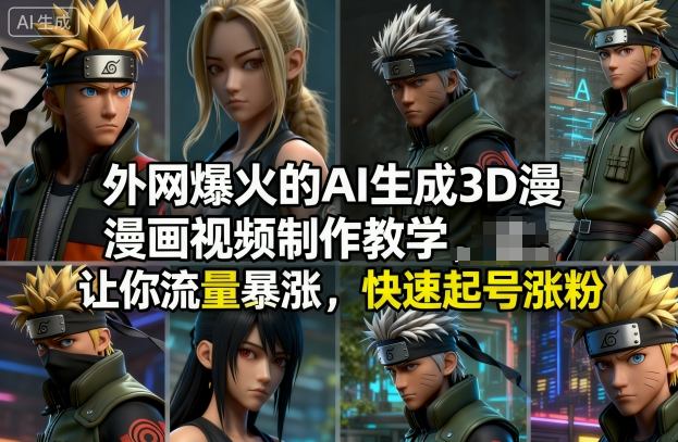 外网爆火的AI生成3D漫画视频制作教学，让你流量暴涨，快速起号涨粉！-致富学堂