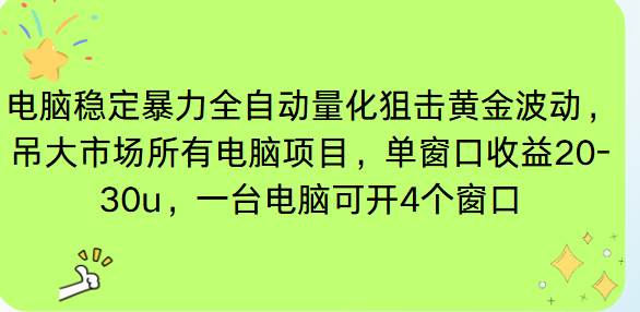 （16737期）电脑EA策略挂机项目单窗口收益20-30u，单电脑可挂5-10个窗口收益稳健4位数-致富学堂