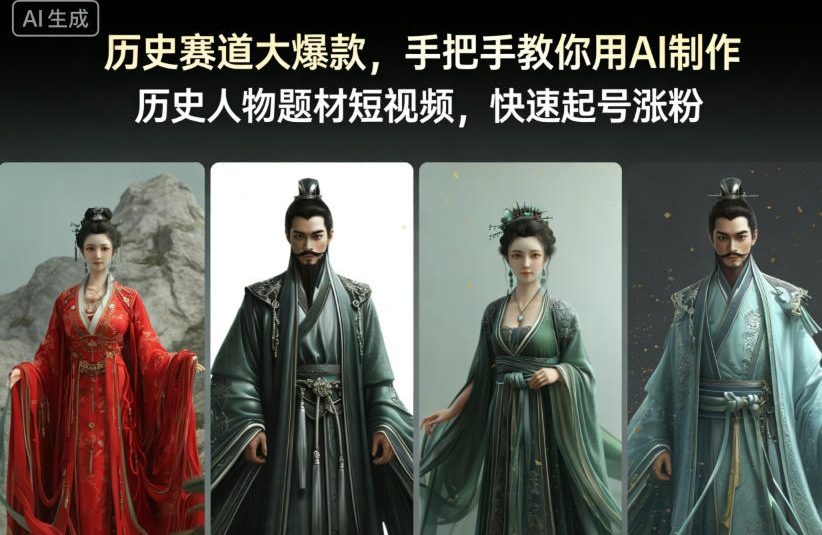 历史赛道大爆款，手把手教你用AI制作历史人物题材短视频，快速起号涨粉-致富学堂
