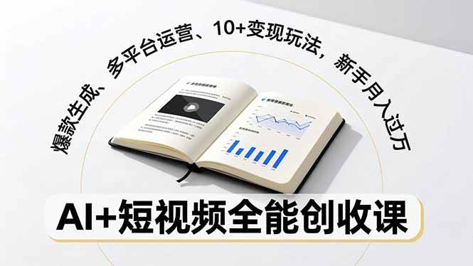 （16773期）AI+短视频全能创收课，爆款生成、多平台运营、10+变现玩法，新手月入过万-致富学堂