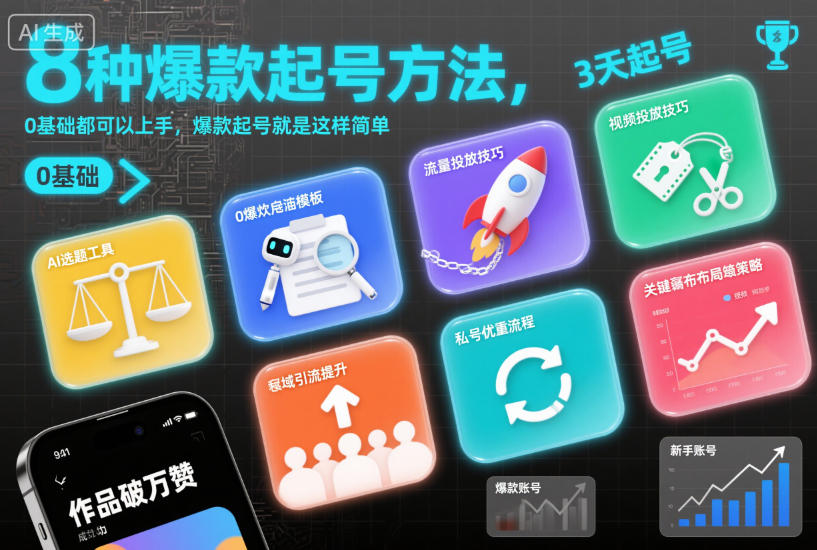 8种爆款起号方法，0基础都可以上手，爆款起号就是这样简单-致富学堂