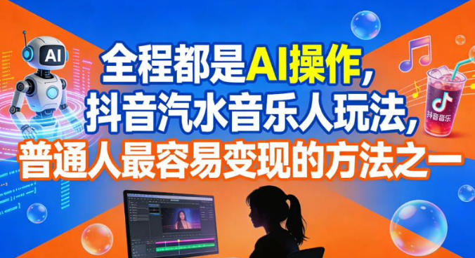 全程都是AI操作，抖音汽水音乐人玩法，普通人最容易变现的方法之一-致富学堂
