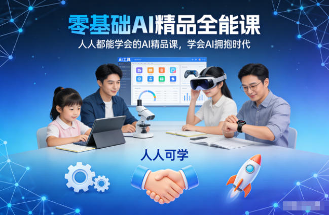 零基础AI精品全能课，人人都能学会的AI精品课，学会AI拥抱时代-致富学堂
