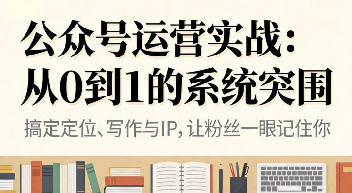 公众号运营实战，从定位到变现的全流程，从0到1的系统突围-致富学堂