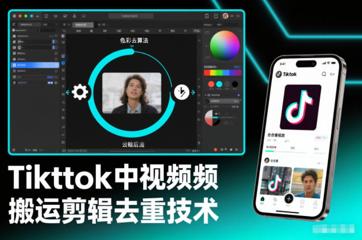 Tiktok中视频纯搬运剪辑去重技术，外来技术，自行测试-致富学堂