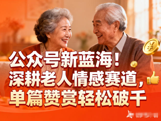 公众号新蓝海！深耕老人情感赛道，单篇赞赏轻松破1k-致富学堂