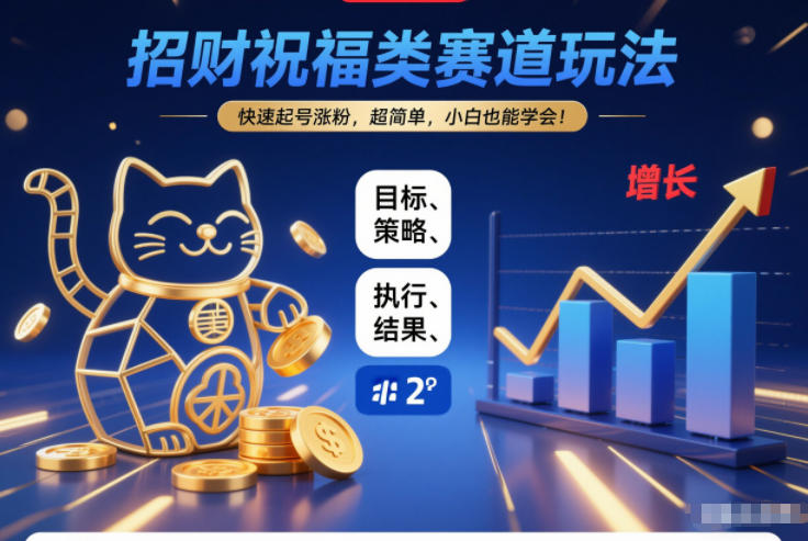 招财祝福类赛道玩法，快速起号涨粉，超简单，小白也能学会！-致富学堂