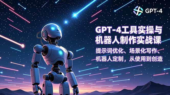 （16837期）GPT-4工具实操与机器人制作实战课：提示词优化、场景化写作、机器人定制，从使用到创造-致富学堂
