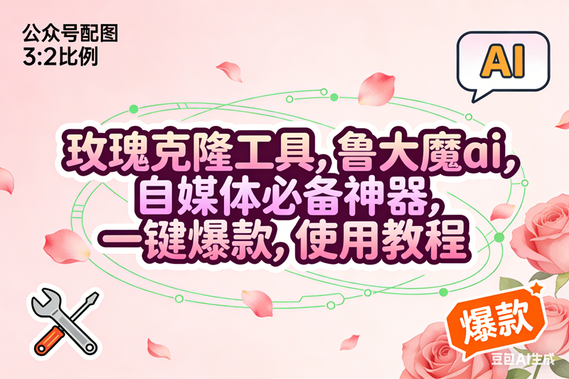 （16859期）玫瑰克隆，鲁大魔ai，自媒体必备神器，一键爆款工具，详细使用教程-致富学堂