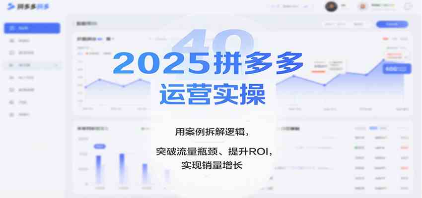 2025拼多多运营实操，用案例拆解逻辑，突破流量瓶颈、提升ROI，实现销量增长（更新）-致富学堂