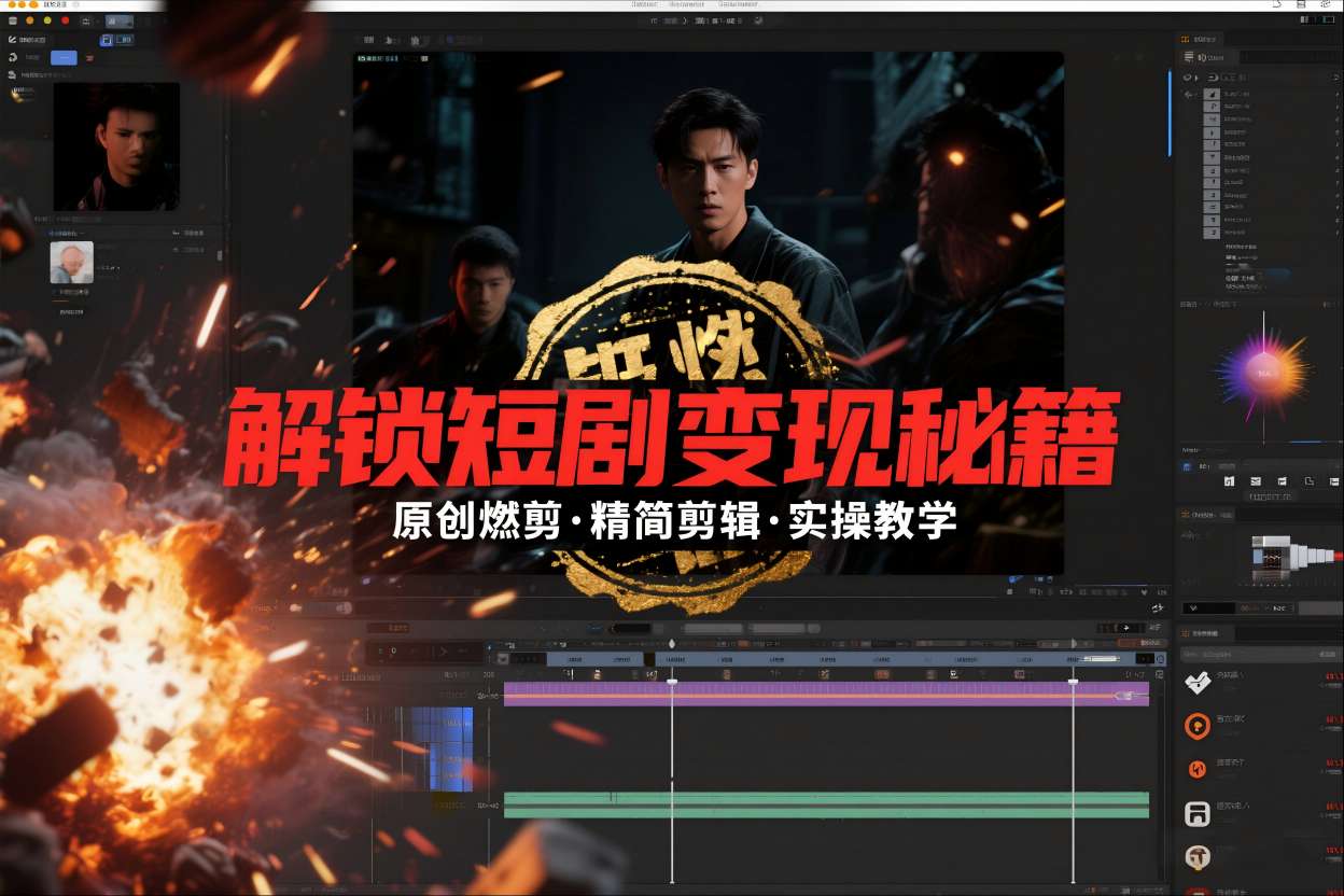 短剧拉新之原创燃剪精简剪辑实操课，解锁短剧变现秘籍-致富学堂