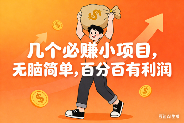 （16918期）几个必赚小项目，无脑简单，百分百有利润，副业首选，日入200+-致富学堂