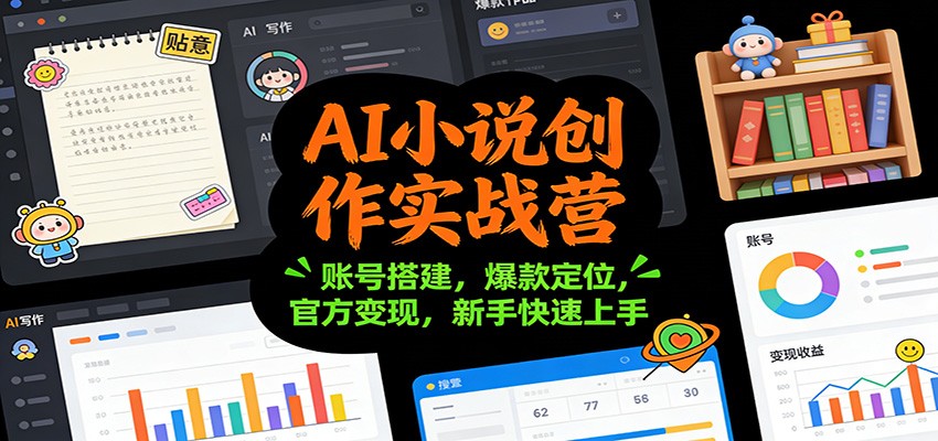 AI小说创作实战营：账号搭建，爆款定位，官方变现，新手快速上手-致富学堂