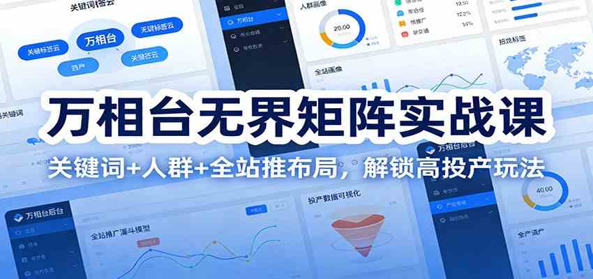 万相台无界矩阵实战课：关键词+人群+全站推布局，解锁高投产玩法-致富学堂
