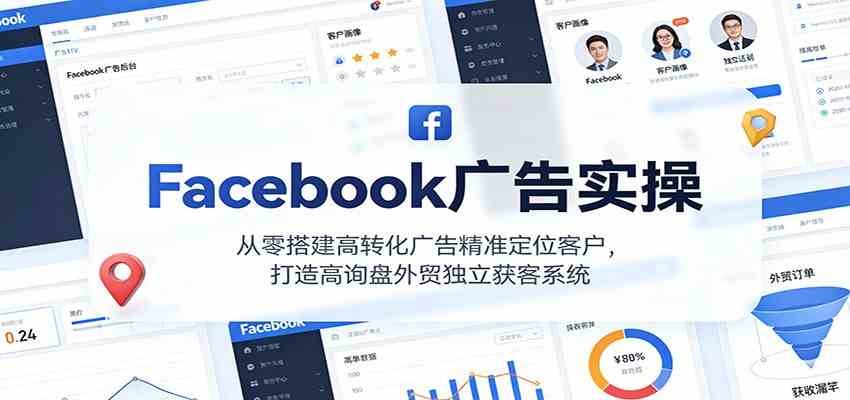 Facebook广告实操，从零搭建高转化广告精准定位客户，打造高询盘外贸独立获客系统-致富学堂