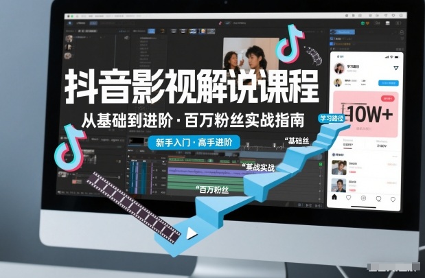 抖音百万粉丝影视解说课程，基础到进阶课，适合新手和进阶学习-致富学堂