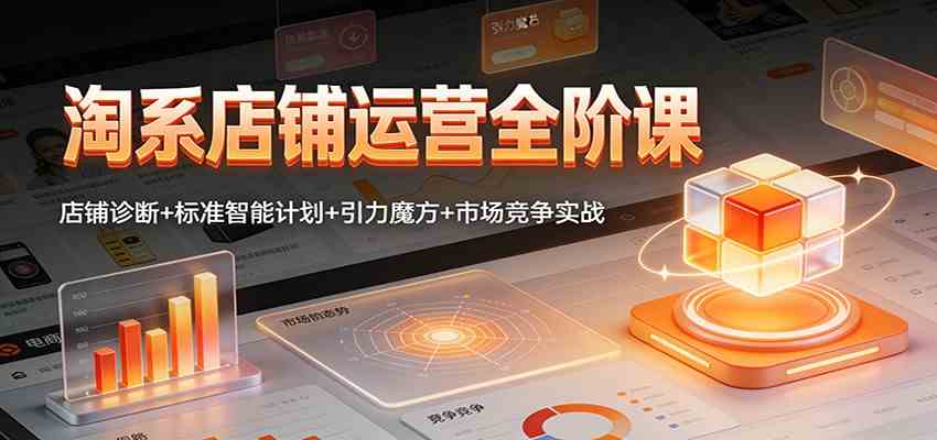 淘系店铺运营全阶课：店铺诊断+标准智能计划+引力魔方+市场竞争实战-致富学堂