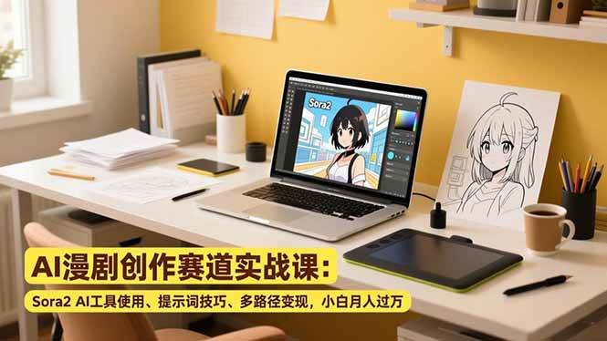 （16936期）AI漫剧创作赛道实战课：Sora2 AI工具使用、提示词技巧、多路径变现，小白月入过万-致富学堂