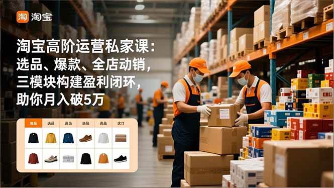 （16934期）淘宝高阶运营私家课：选品、爆款、全店动销，三模块构建盈利闭环，助你月入破5万（更新12月）-致富学堂