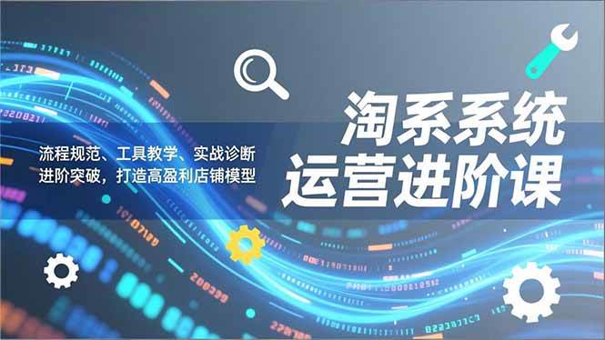 （16927期）淘系系统运营进阶课2.0，流程规范、工具教学、实战诊断，进阶突破，打造高盈利店铺模型-致富学堂