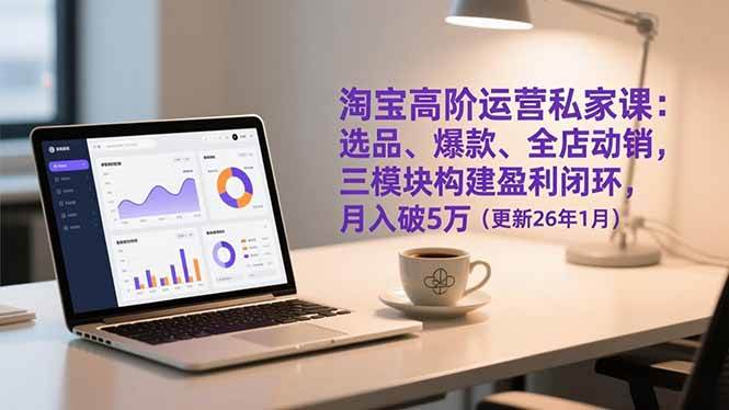（17016期）淘宝高阶运营私家课：选品、爆款、全店动销，三模块构建盈利闭环，月入破5万（更新26年1月）-致富学堂