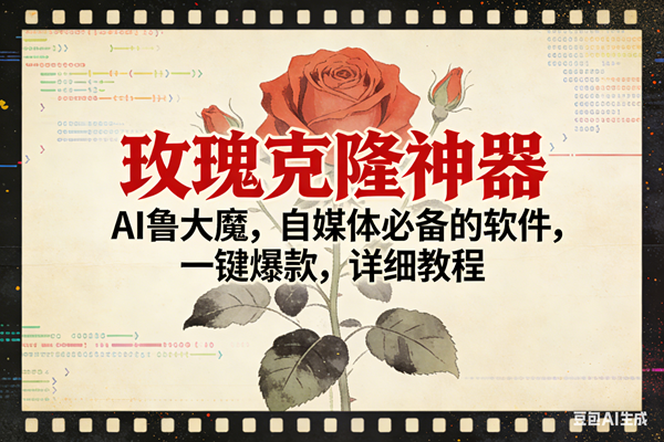（17000期）玫瑰克隆神器，ai鲁大魔，自媒体必备，一键爆款，详细使用教程-致富学堂