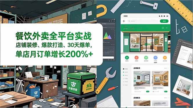 （16978期）餐饮外卖全平台实战，店铺装修、爆款打造、30天爆单，手把手教学，单店月订单增长200%+-致富学堂