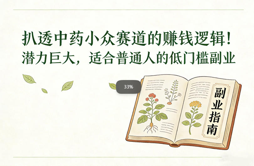 扒透中药小众赛道的賺米逻辑，潜力巨大，适合普通人的低门槛副业-致富学堂